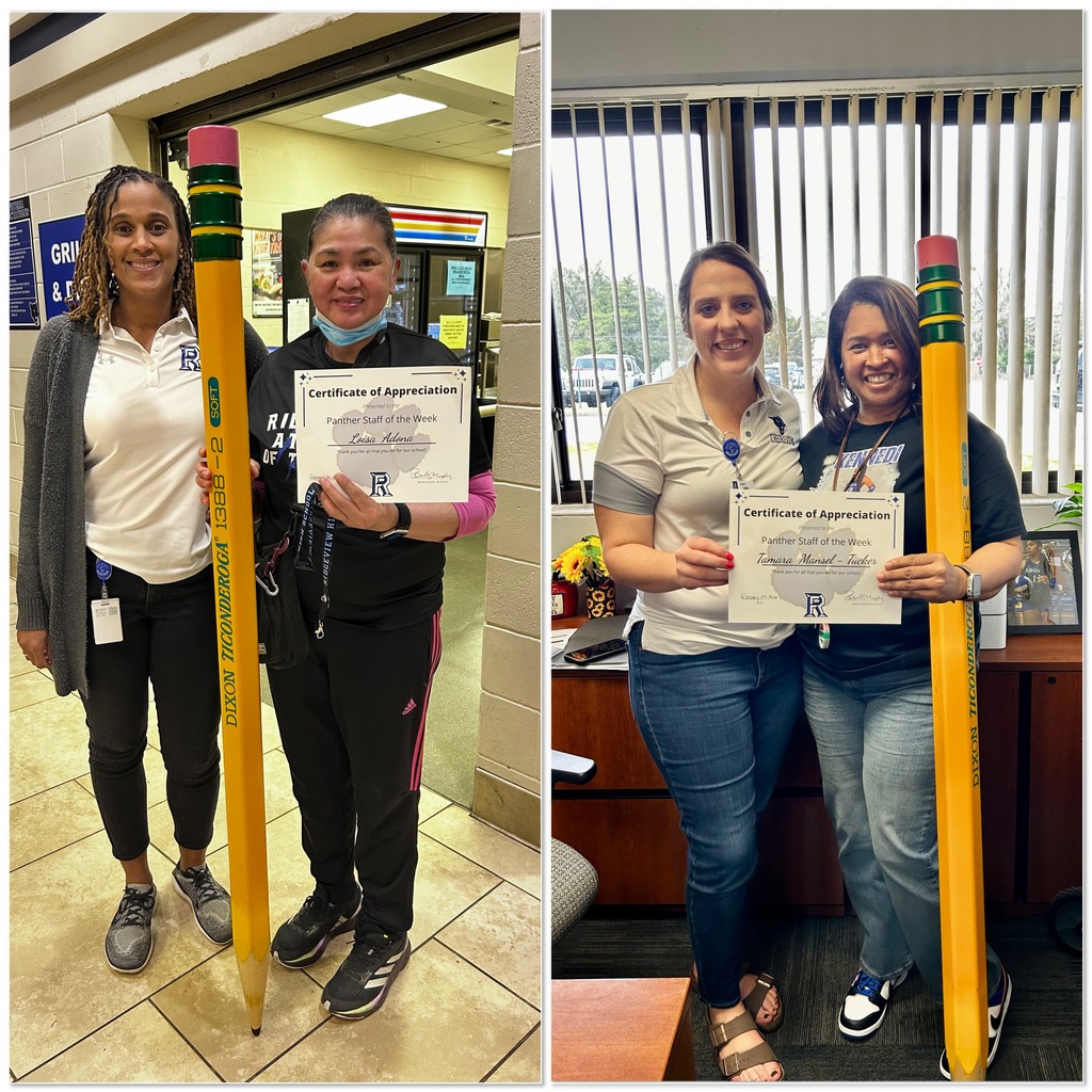 Congratulations to this week's RISE Staff of the Week!  These two exemplify what it means to be a Ridgeview Panther.  #PanthersRISE 