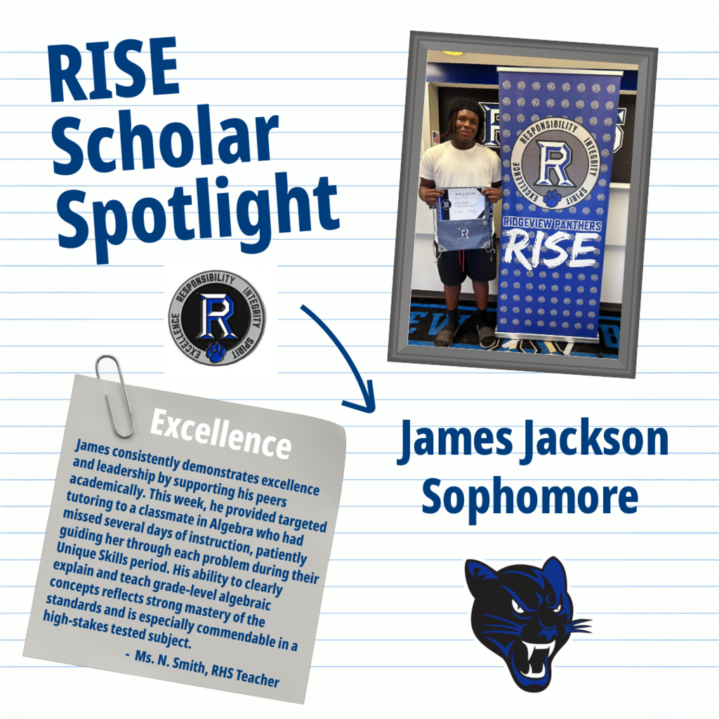 Symphoni demonstrated incredible perseverance and determination as she continued to prioritize her learning during a very challenging time. She remained focused, responsible, and committed to completing her coursework, even when it required extra effort and resilience. Her positive attitude, inner strength, and refusal to give up truly reflect the Panther spirit and serve as an inspiration to those around her.
