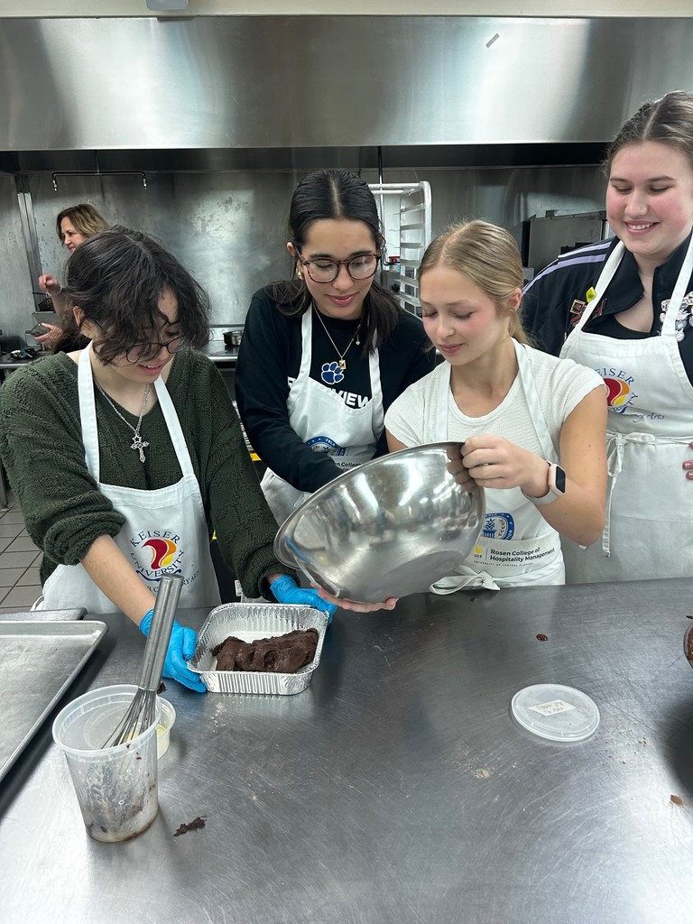 Ms. LaPierre’s culinary students put a nutritious twist on a classic favorite by baking brownies using healthy ingredient substitutions, including applesauce in place of traditional fats. As they measured, mixed, and baked, students learned how smart swaps can maintain flavor and texture while improving nutritional value—building both kitchen skills and an understanding of balanced cooking. A delicious way to show that healthy choices can still taste great!