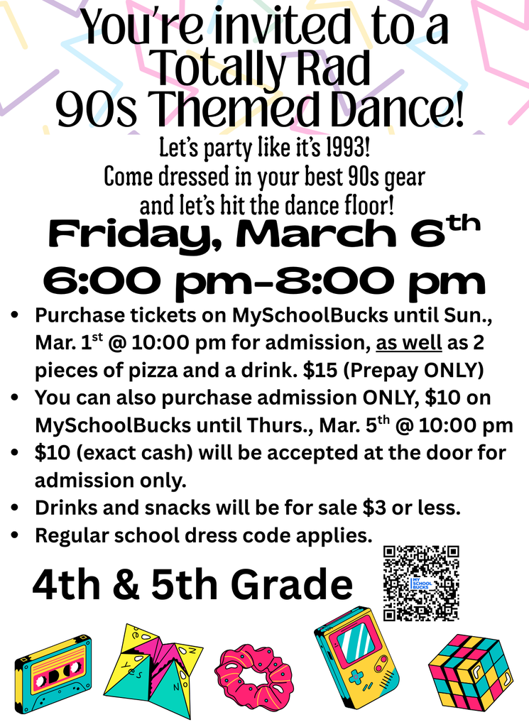 4th and 5th Graders, 90s Themed Dance