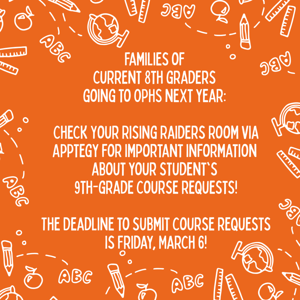 OPH Course Request Deadline Flyer
