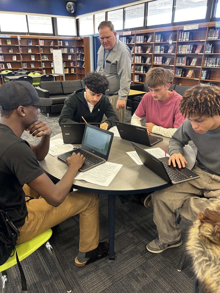 Mr. Werner’s junior English students met in the library to work on their Macbeth argumentative projects, using structured peer-review checklists to strengthen their writing. Students evaluated hooks, claims, evidence, counterclaims, and calls to action while applying logos, ethos, and pathos to refine their arguments. Through collaboration and thoughtful feedback, they sharpened both their literary analysis and presentation skills, demonstrating strong critical thinking and ownership of their learning.