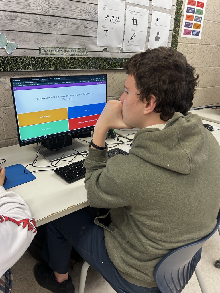 Digital Information Technology students worked on preparing for their upcoming industry certification exam, strengthening the skills required for success in this career pathway. This pathway focuses on the design, development, implementation, support, and management of computer-based information systems, including software applications and computer hardware. Through hands-on practice and targeted review, students continued building the technical knowledge and confidence needed for future college and career opportunities.