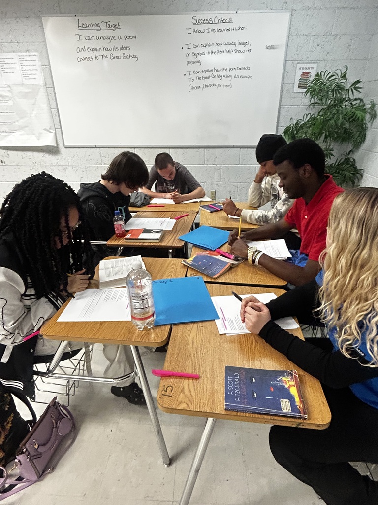 Students in Ms. Michaels and Mr. Gonzalez’s classes were deeply engaged as they worked collaboratively to analyze four different poems while making intentional connections to The Great Gatsby. From the start, each group examined how the poems reflected Fitzgerald’s themes of wealth, illusion, perception, tragedy, and the human desire for more. Students took ownership of their texts, closely analyzing words, imagery, tone, and symbolism to uncover deeper meaning. Through shared annotation and purposeful discussion, they supported their ideas with clear textual evidence, referenced characters and events from the novel, and engaged in strong academic dialogue. This is what student-centered instruction looks like — students doing the cognitive work, thinking critically, and making powerful cross-text connections.