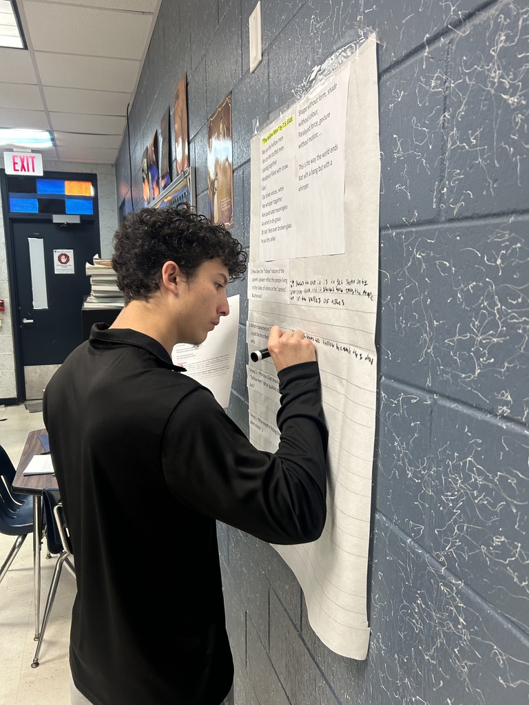 Students in Ms. Michaels and Mr. Gonzalez’s classes were deeply engaged as they worked collaboratively to analyze four different poems while making intentional connections to The Great Gatsby. From the start, each group examined how the poems reflected Fitzgerald’s themes of wealth, illusion, perception, tragedy, and the human desire for more. Students took ownership of their texts, closely analyzing words, imagery, tone, and symbolism to uncover deeper meaning. Through shared annotation and purposeful discussion, they supported their ideas with clear textual evidence, referenced characters and events from the novel, and engaged in strong academic dialogue. This is what student-centered instruction looks like — students doing the cognitive work, thinking critically, and making powerful cross-text connections.