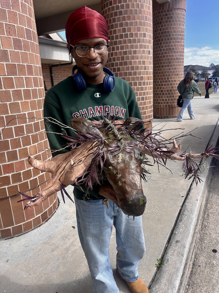 Students in Mr. Nesi’s Art class are bringing creativity to life through hands-on 3D artwork. One of our talented art students recently completed this incredible sculptural piece, carefully designing and constructing it using natural elements, texture, and form to create a striking, nature-inspired composition. Projects like this challenge students to think beyond traditional drawing and painting as they explore balance, structure, and artistic expression in three dimensions. It’s always inspiring to see our Panthers showcase their creativity and turn their ideas into unique works of art! 