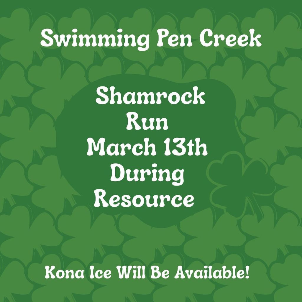 The ☘️Shamrock Run ☘️is coming next Friday, March 13th during Resource Times!!