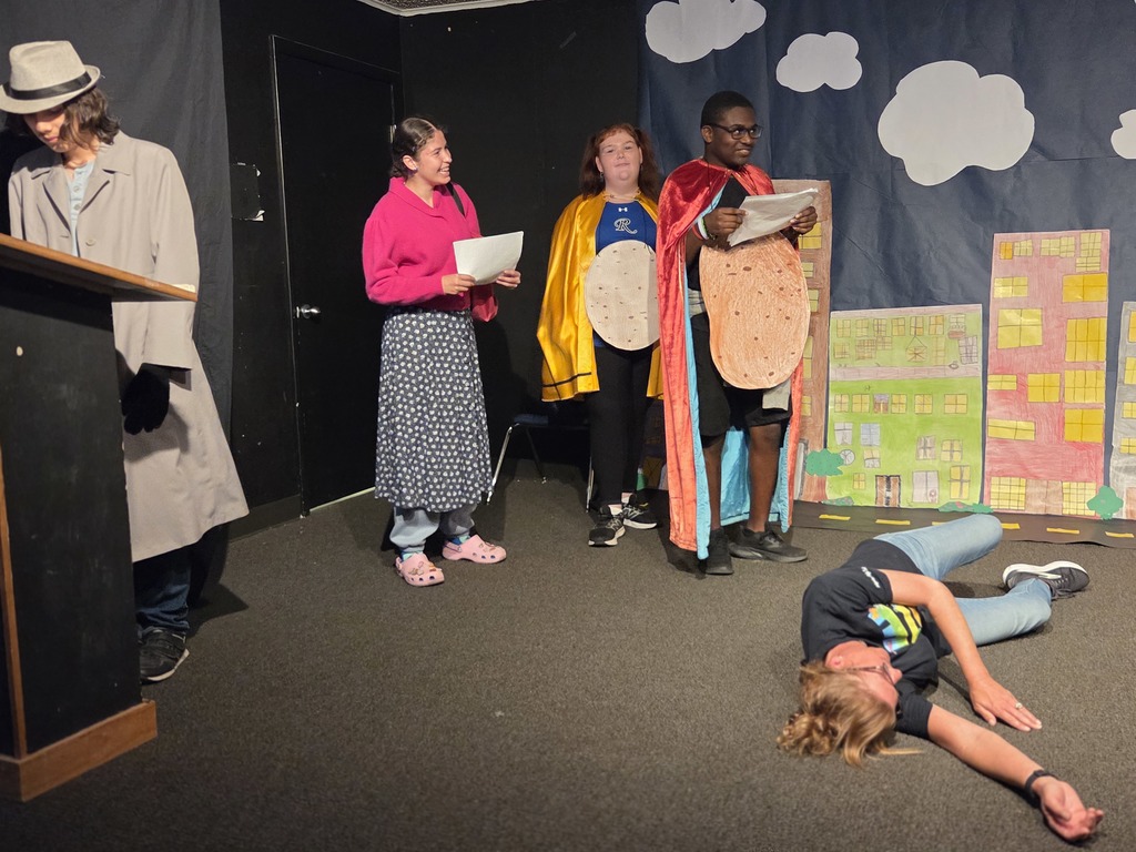 Last week, students in Ms. McDade’s General Theater class brought creativity and energy to the stage as they performed Captain Potato Head. In addition to acting in the production, students also designed and created their own costumes and helped develop the overall look of the performance, showcasing their creativity both on and off the stage. The project allowed students to build confidence, collaboration, and theatrical skills while bringing the story to life for their audience.