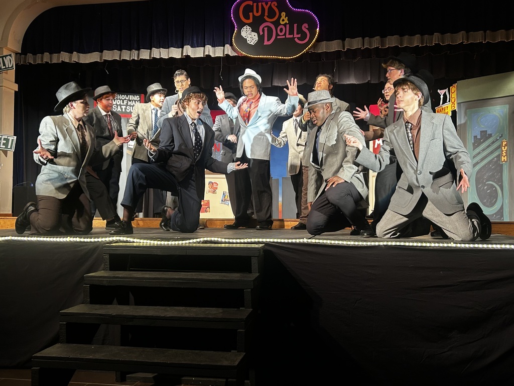 We are incredibly proud of the talented students who brought our production of Guys and Dolls to life! With over 100 students from our theater, chorus, and band programs involved, this production was truly a Panther collaboration. From acting and singing to stage management, set design, lighting, costumes, and live music, our students led every aspect of the show and demonstrated incredible dedication, creativity, and teamwork.  A very special thank you goes to Ms. McDade and Ms. Wilson for their leadership and tireless work guiding our theater students throughout the production. We are also grateful to Ms. Bice, who led our outstanding live orchestra, adding another level of energy and professionalism to the performance.  Productions like this showcase the remarkable talent and passion of our students and highlight the strength of our performing arts programs at Ridgeview. Congratulations to everyone involved on a fantastic show!
