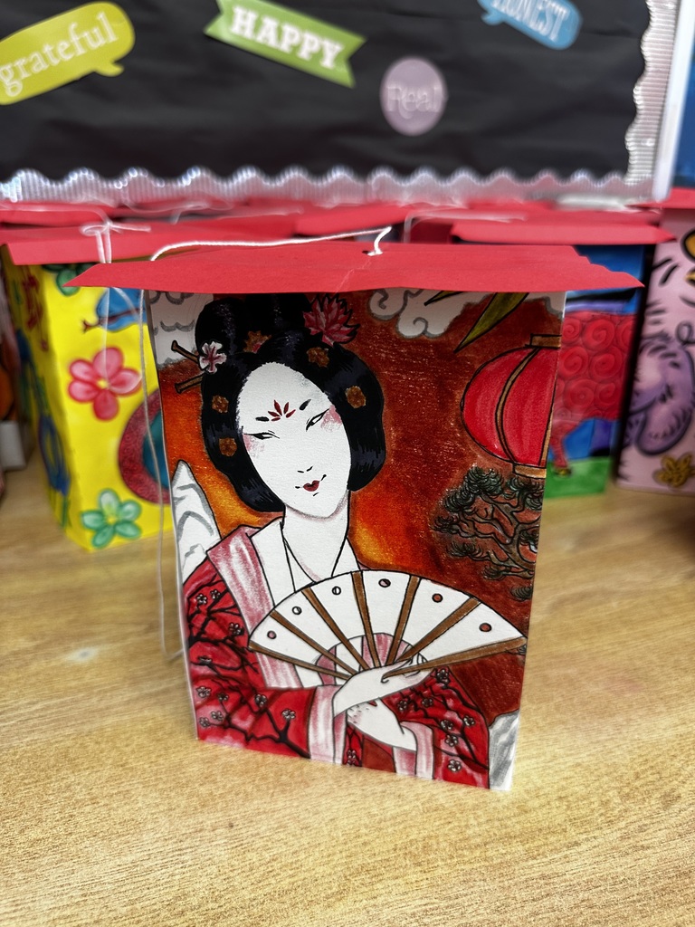 Ms. Generazio’s Art 2 students recently explored the traditions of the Chinese New Year while creating beautiful lantern projects inspired by the celebration. After learning about the cultural significance and symbolism of lanterns, students designed their own using watercolor and marker to bring their ideas to life.  The finished pieces showcase vibrant colors, detailed line work, and creative designs—from powerful tigers to beautifully patterned snakes and floral elements. By combining watercolor techniques with marker illustration, students were able to add depth, contrast, and intricate detail to their artwork.  Projects like this allow students to strengthen their artistic skills while also learning about traditions from around the world.