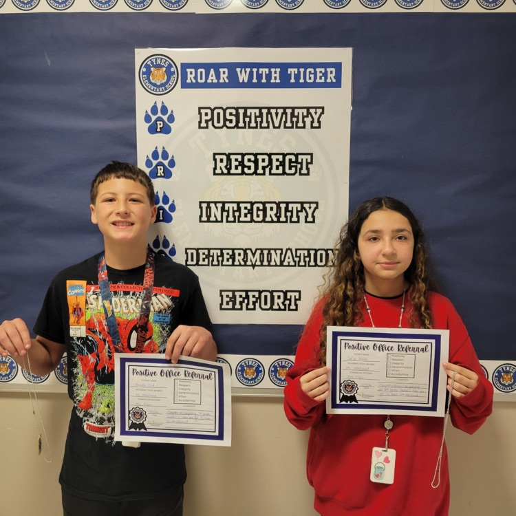 Brayden and Safia are being recognized for their hard work and dedication. Both students advanced a grade level in ALEKS, showing great effort and Tiger Pride!