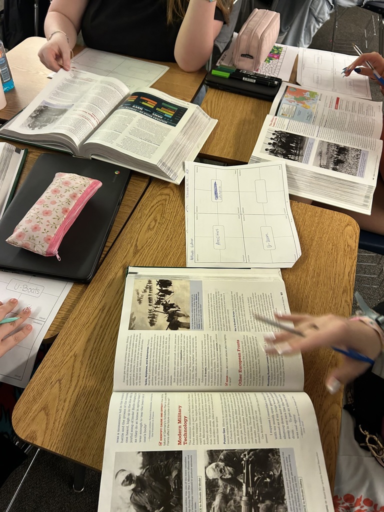 Students in Mr. Decubellis’s World History class strengthened their understanding of key World War I vocabulary using the Frayer Model strategy. Working collaboratively in groups, students completed the four components of the organizer: definition, sentence, synonym, and visual representation to deepen their understanding of important historical terms. By using their textbook as a resource to locate definitions and clarify meanings, students engaged in meaningful discussion and critical thinking while building the academic vocabulary needed to understand better the causes, events, and impact of World War I.