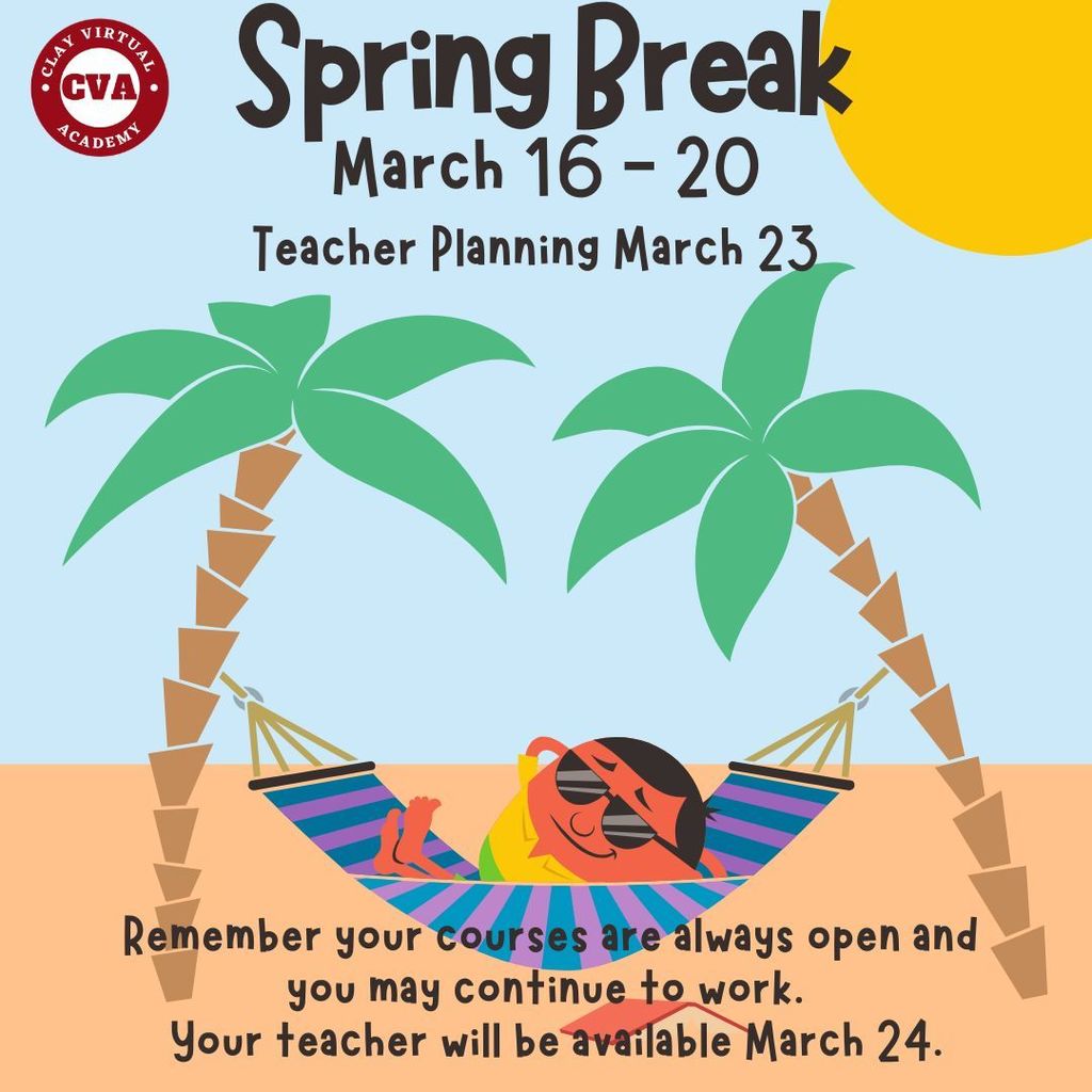 Spring Break and Teacher planning day.