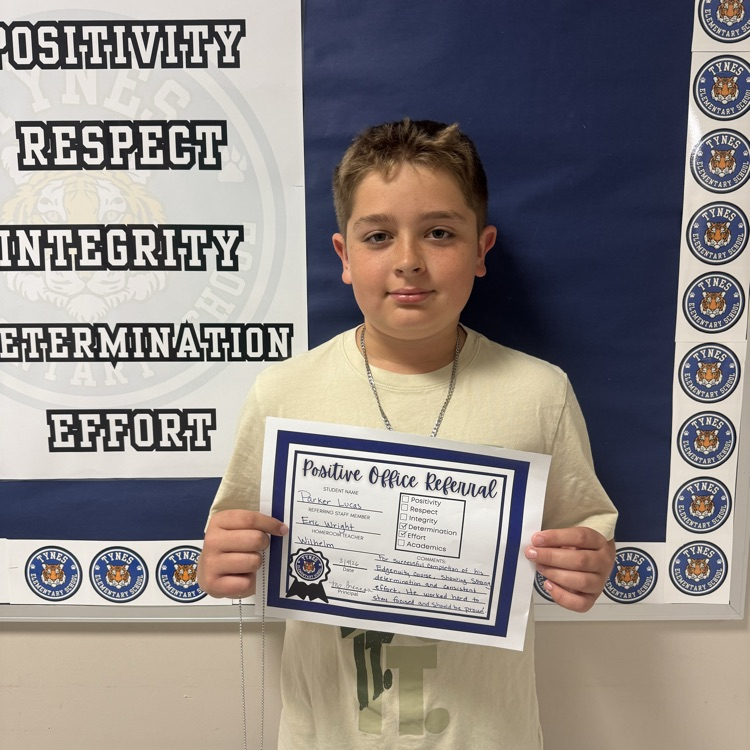 Congratulations to Parker for successfully completing his Edgenuity course! His strong determination and consistent effort earned him a positive office referral—great job!