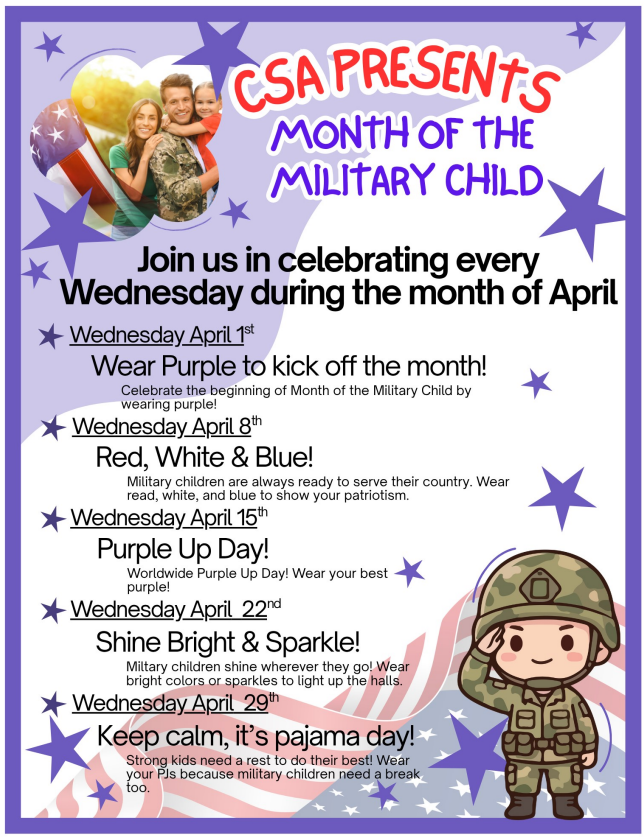 month of the military child dress up days