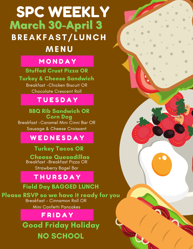 Lunch/Breakfast Menu this week
