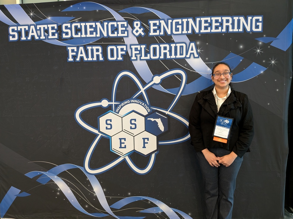 Panther Pride at the State Science & Engineering Fair 🔬  It is judging day at the State Science & Engineering Fair of Florida, and we are incredibly proud of our four Ridgeview High School students representing us at the state level! These students have demonstrated outstanding dedication, innovation, and academic excellence to earn this opportunity. We wish them the best as they present their research and showcase their hard work—Panther Nation is cheering you on every step of the way! 🐾