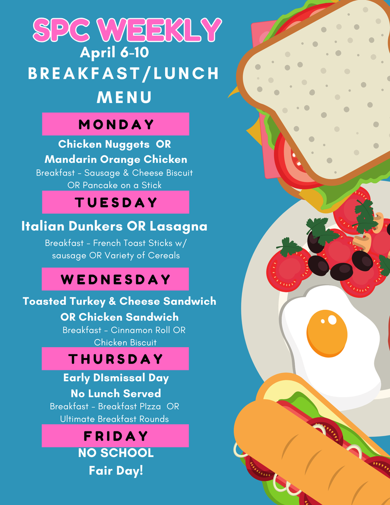 Lunch/Breakfast Menu this week