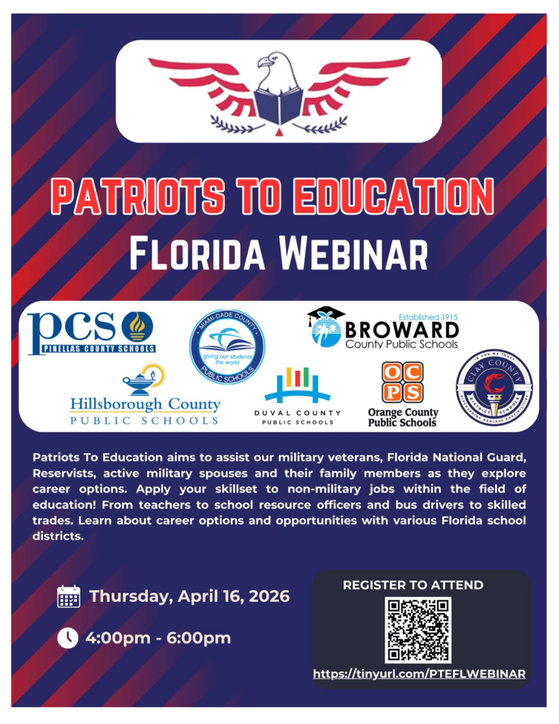 Patriots to Education Florida Webinar information