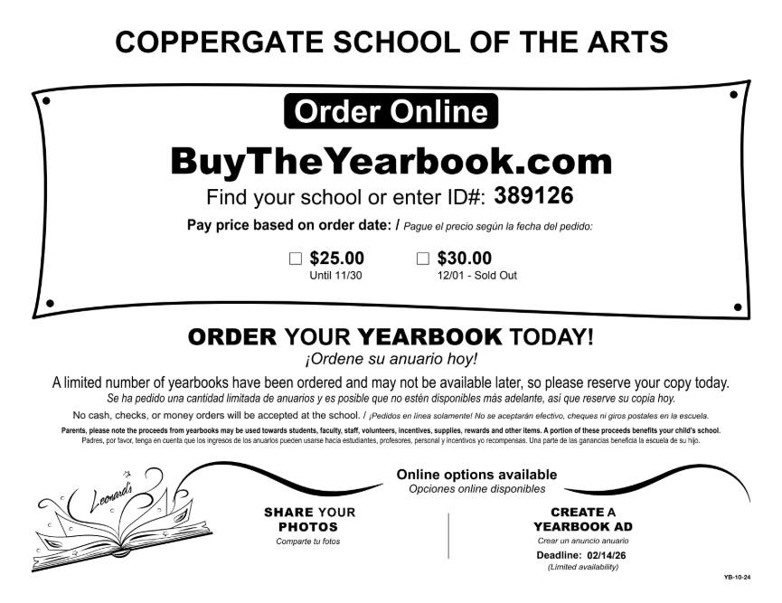 yearbook order flyer
