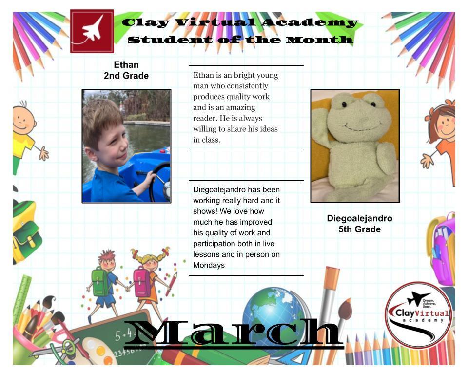 March Student of the Month Ethan and Diegoalejandro