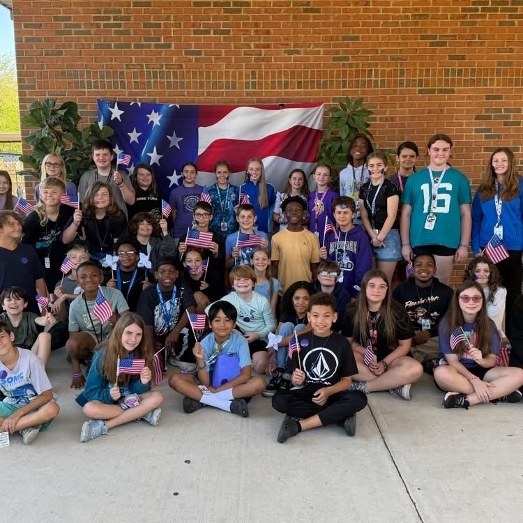 Staff and Students wearing purple to support military students.