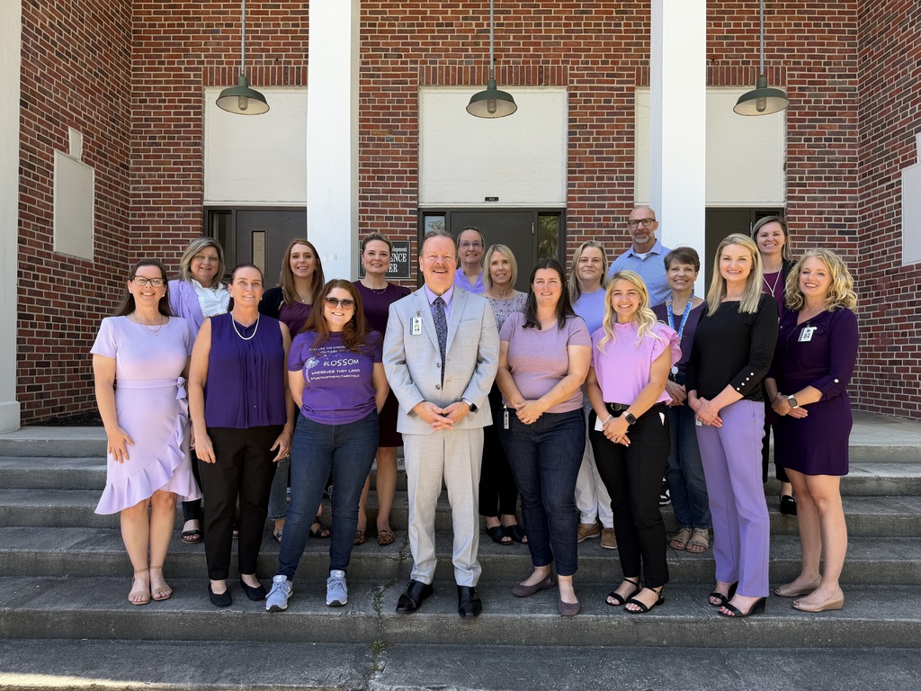 Staff and Students wearing purple to support military students.