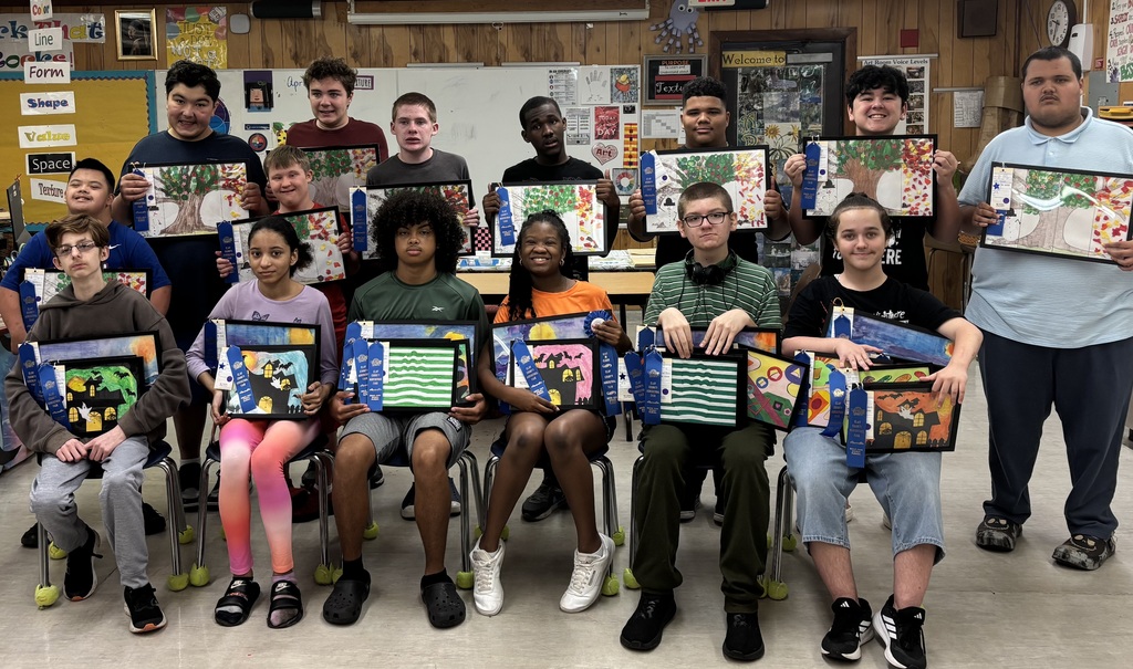 This year, Ms. Rich’s talented art students made Ridgeview proud at the recent Clay County Fair, earning an impressive 38 blue ribbons for their outstanding artwork. Fifteen students were recognized for pieces created using colored pencils, mixed media, watercolor, tempera paint, markers, and oil pastels.  Among the many accomplishments, Aniyah McClendon earned the distinguished Best in Class ribbon for her exceptional work. In addition to their ribbons, all winning students also received prize money for their achievements.     Congratulations to Ms. Rich and all of our student artists for showcasing their creativity, skill, and Panther pride!