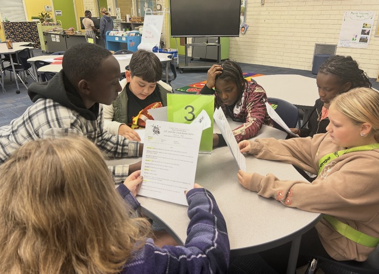 Photo of students reading in groups