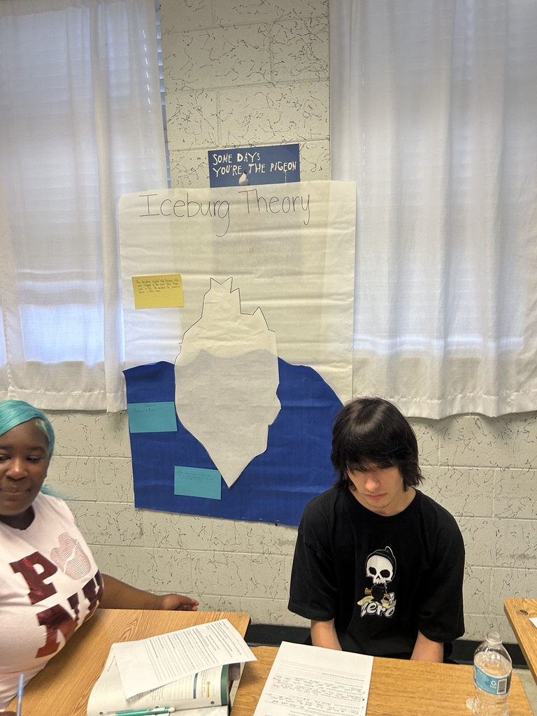 Students in Ms. Michaels and **Mr. Gonzalez’s Junior English class were engaged in a powerful lesson using Iceberg Theory while analyzing The Leap by Louise Erdrich. Through collaboration, discussion, and text-based evidence, students explored the difference between what is explicitly stated in a story and what is implied beneath the surface.  Using group tasks, written responses, and meaningful academic conversations, students strengthened critical reading skills by making inferences, supporting claims with evidence, and explaining their thinking. Lessons like this prepare students not only for assessments, but for deeper understanding and thoughtful analysis.  Great things are happening in our classrooms every day at Ridgeview!