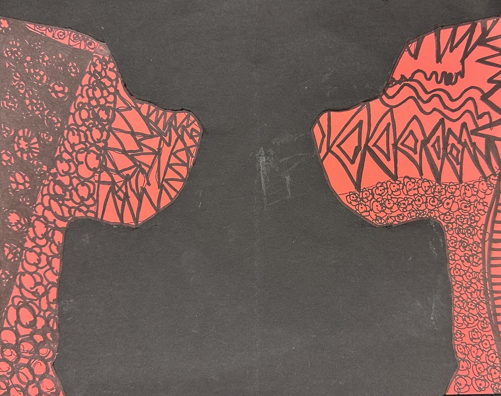 dogs negative space art