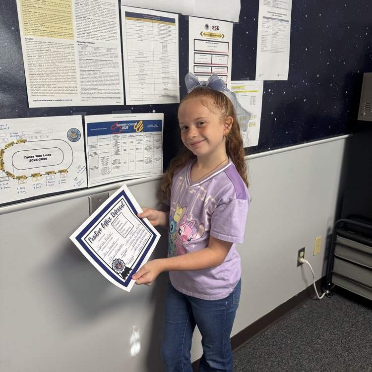 Soriah is showing outstanding Tiger Pride by consistently demonstrating positivity, respect, integrity, determination, and effort. Keep up the great work! 🐯✨