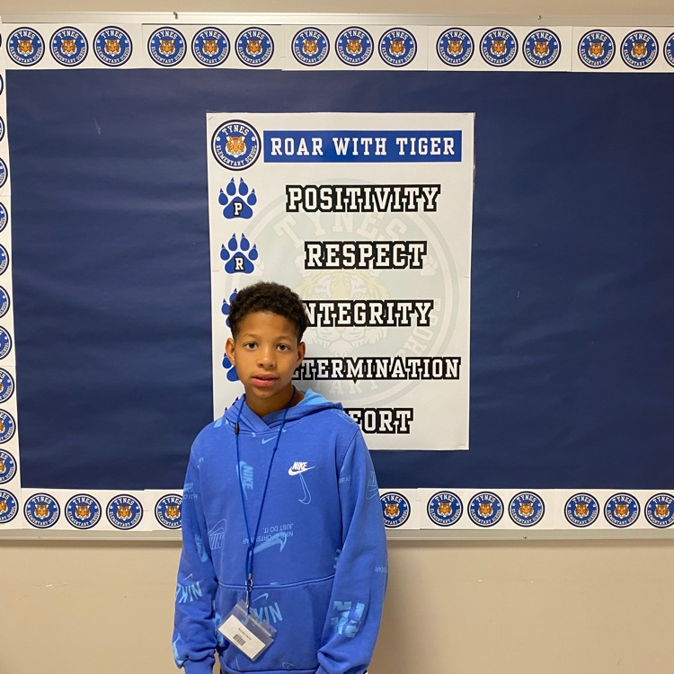 Bentley was recognized for outstanding Tiger Pride by showing positivity, respect, integrity, determination, and effort. Keep it up!