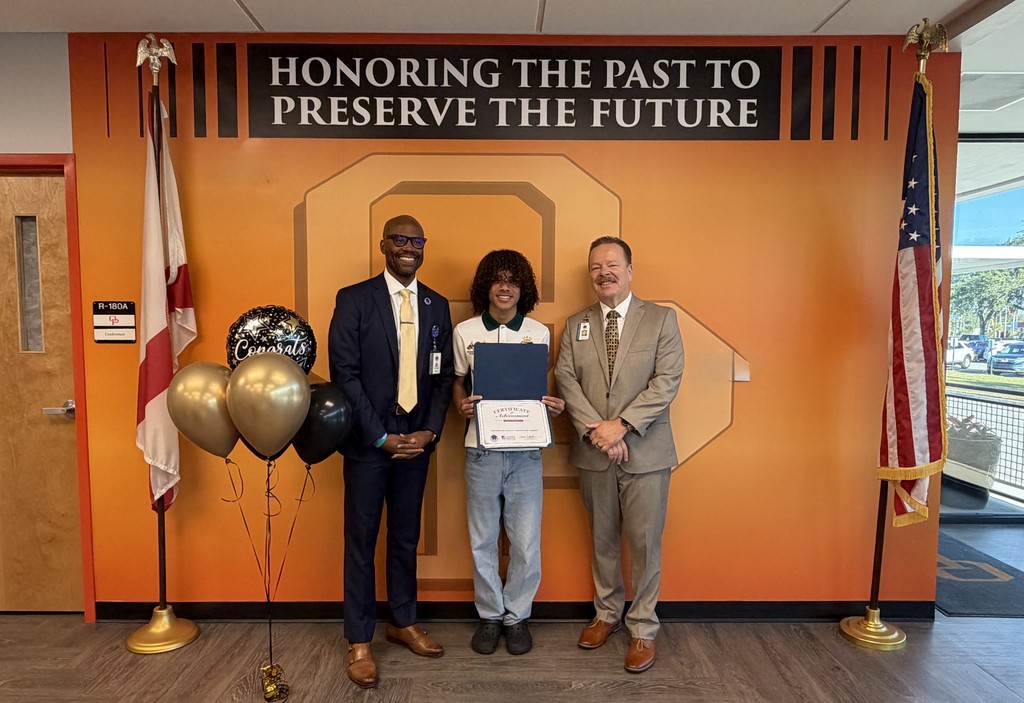 Student with Award and Staff
