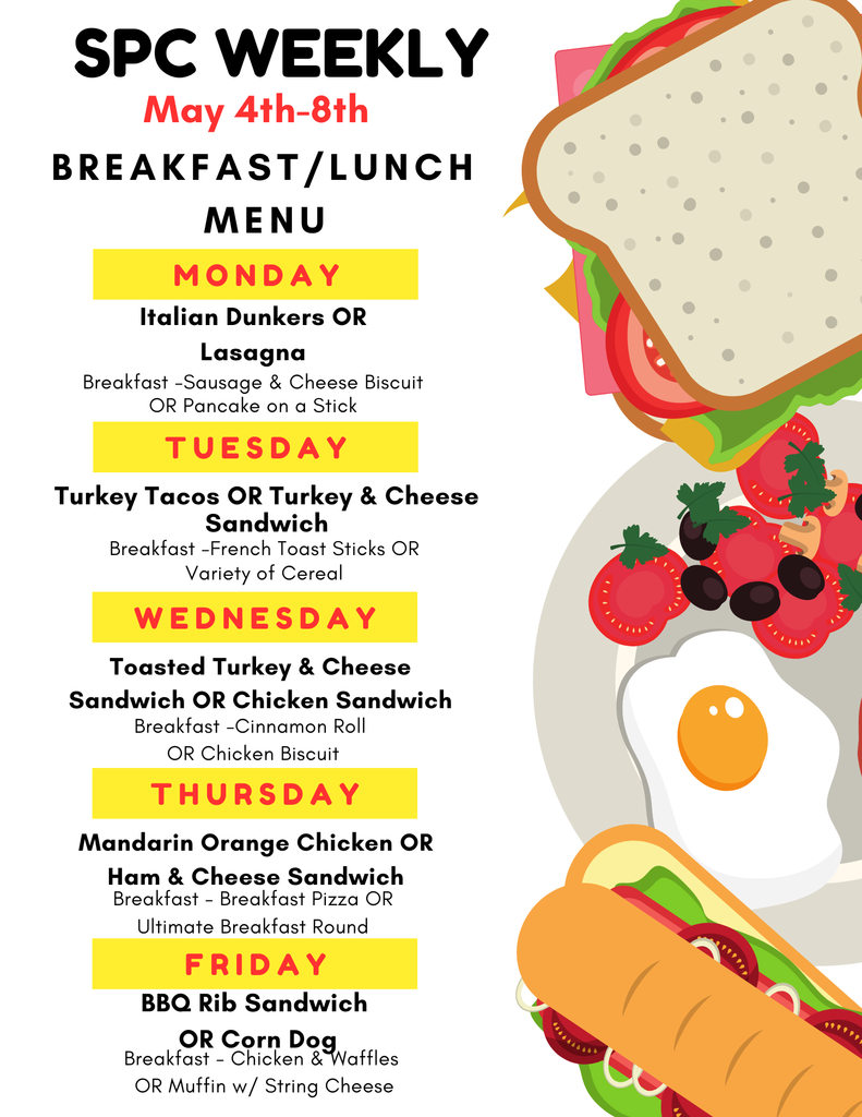 Lunch/Breakfast Menu this week
