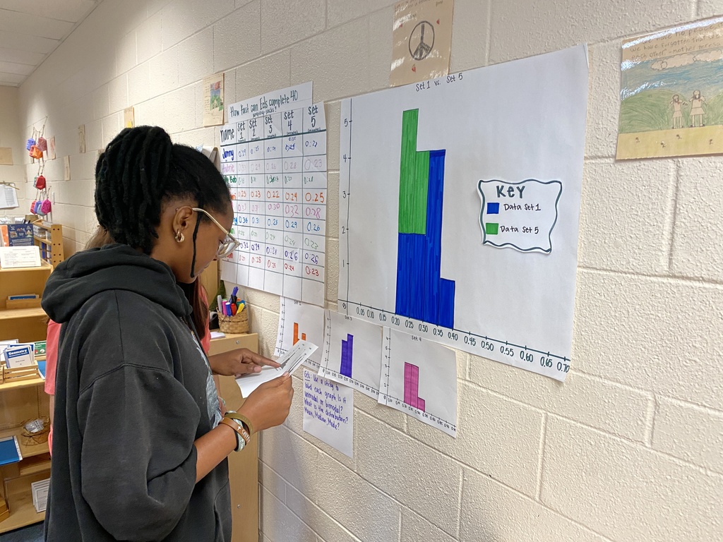 Our Upper Elementary 6th graders recently took a high-energy, hands-on approach to data analysis! To sharpen their investigative skills, students participated in a physical endurance challenge: timing themselves as they completed five sets of 40 jumping jacks.  After meticulously recording their results in data tables, students transitioned from the "gym" to the "lab" to construct histograms. By plotting their performance across different intervals, they were able to visually compare their efficiency between the first set and the final set.  Through this comparison, students investigated a key question: Does physical fatigue slow us down, or does the adrenaline of the final set lead to a faster time? This interactive lesson proved that math isn't just about numbers on a page—it's a tool we can use to measure and understand our own physical world