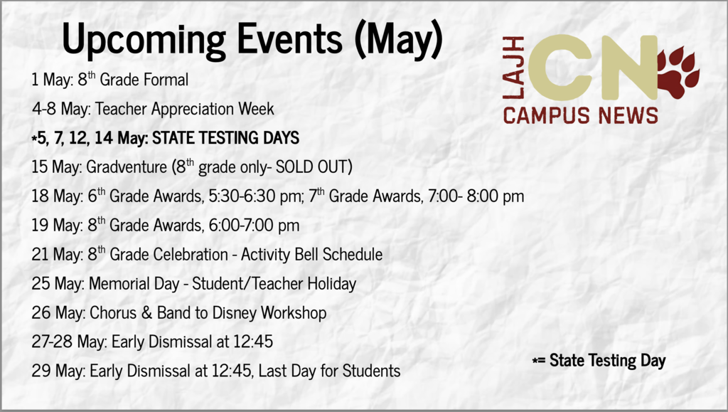 LAJH May Newsletter highlights!