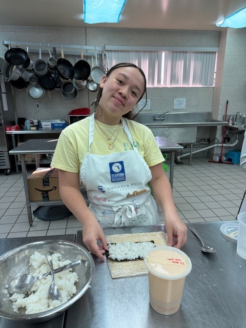 Recently, Mrs. LaPierre’s culinary classes took on sushi-making—and it was a hit! Students had the opportunity to create their own rolls using ingredients like cream cheese, cucumbers, imitation crab, and ahi tuna. They even made their own yum yum sauce to go with it!  From learning new techniques to exploring flavors, this hands-on experience was enjoyed by all. We love seeing our students build real-world skills in such a fun and engaging way!