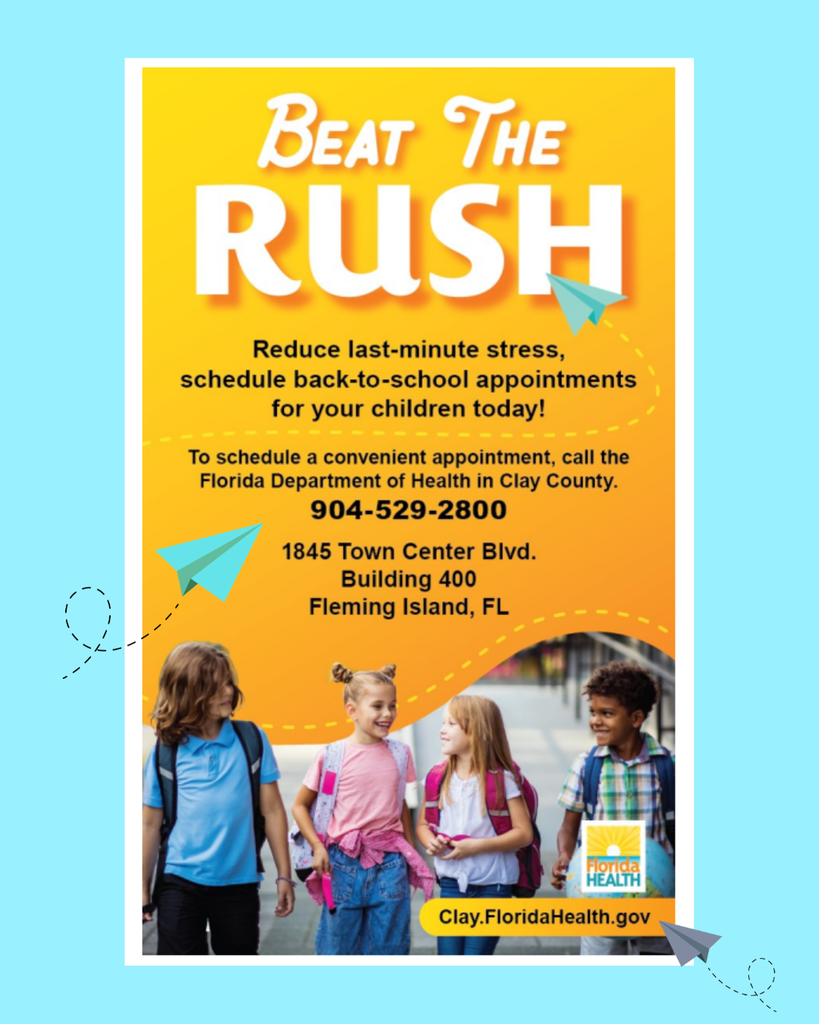 🎒 Florida School Readiness: K & 7th Grade! 🍎 Heading to Kindergarten or 7th Grade? Florida requires updated immunizations to keep our classrooms healthy. Here’s your quick checklist to ensure your student is cleared for Day 1!  🖍️ Entering Kindergarten? Your little learner needs their completed primary series:  DTaP & Polio (IPV): 4–5 doses each  MMR & Varicella: 2 doses each  Hepatitis B: 3 doses  📝 Entering 7th Grade? Big kids have one more big requirement:  Tdap Booster: 1 dose (Tetanus-Diphtheria-Pertussis)  ✅ The "Must-Have" Document Ask your pediatrician for Form DH 680 (the "Florida Certification of Immunization"). Schools cannot enroll students without this official record on file!  💡 Tip: Beat the August rush—book your appointments now!