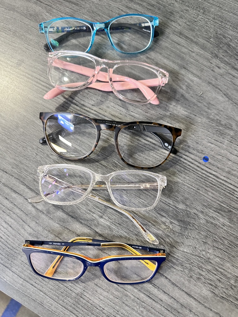 Glasses are in the front office.