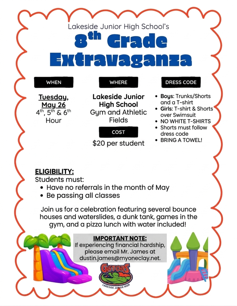 8th Grade Extravaganza Flyer