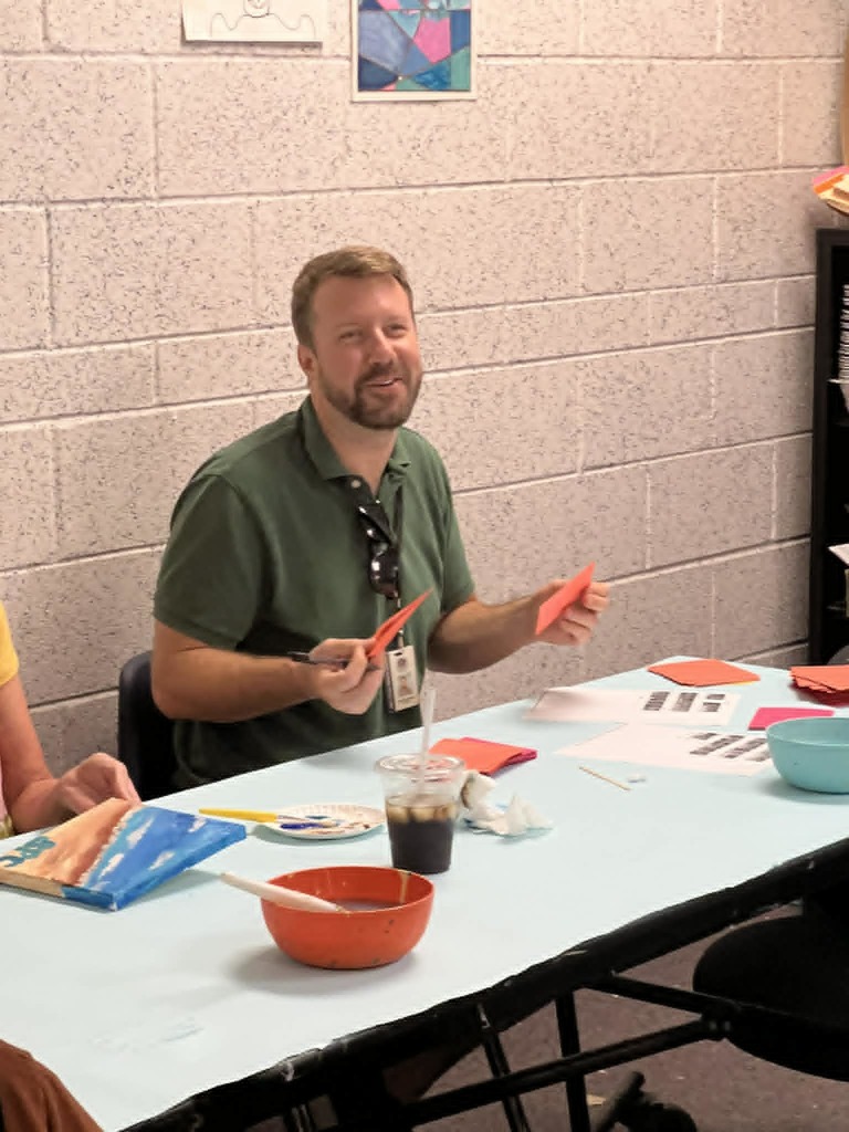 🎨🖌Faculty Art Fun!🖌🎨 We had such a great time CRUISIN' during Faculty/Staff Appreciation Week! One of our activities was painting a beach season that was led by our amazing Mrs. Pickman!