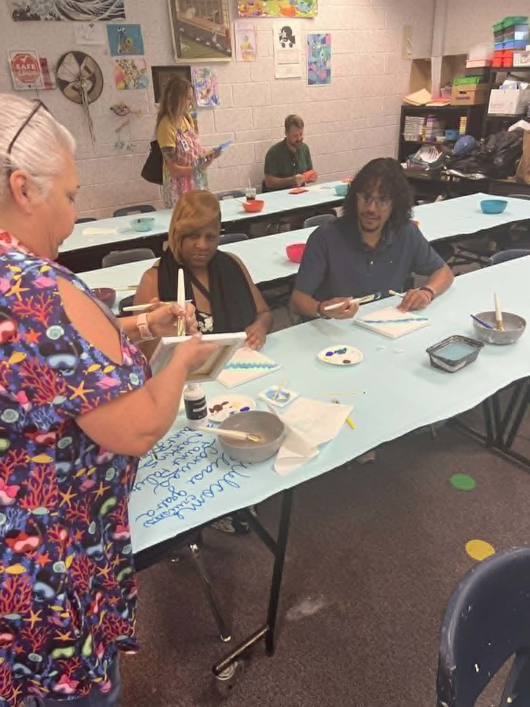 🎨🖌Faculty Art Fun!🖌🎨 We had such a great time CRUISIN' during Faculty/Staff Appreciation Week! One of our activities was painting a beach season that was led by our amazing Mrs. Pickman!