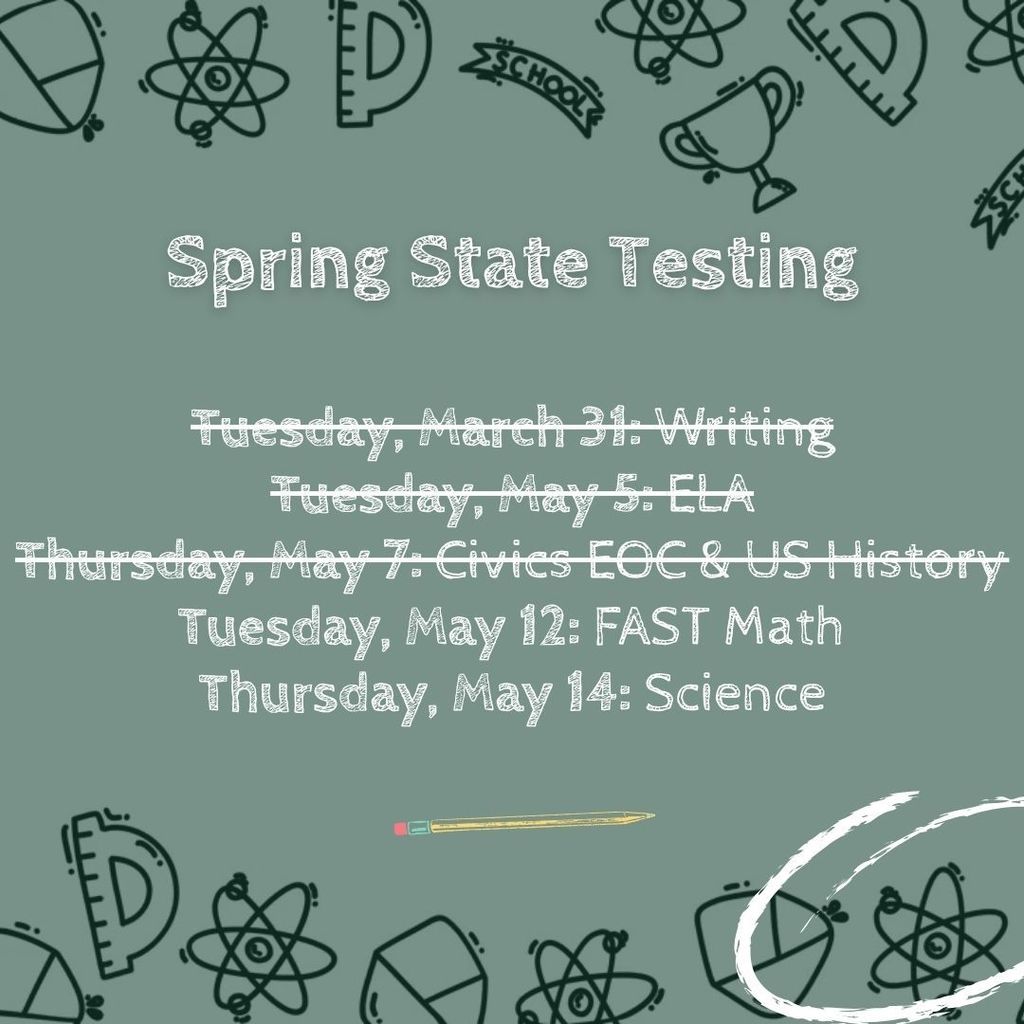 LAJH Spring State Testing dates