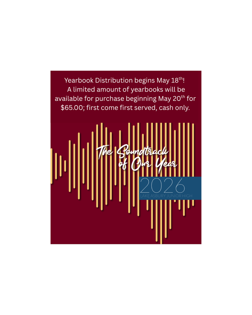 Yearbook Distribution Day is May 18th.