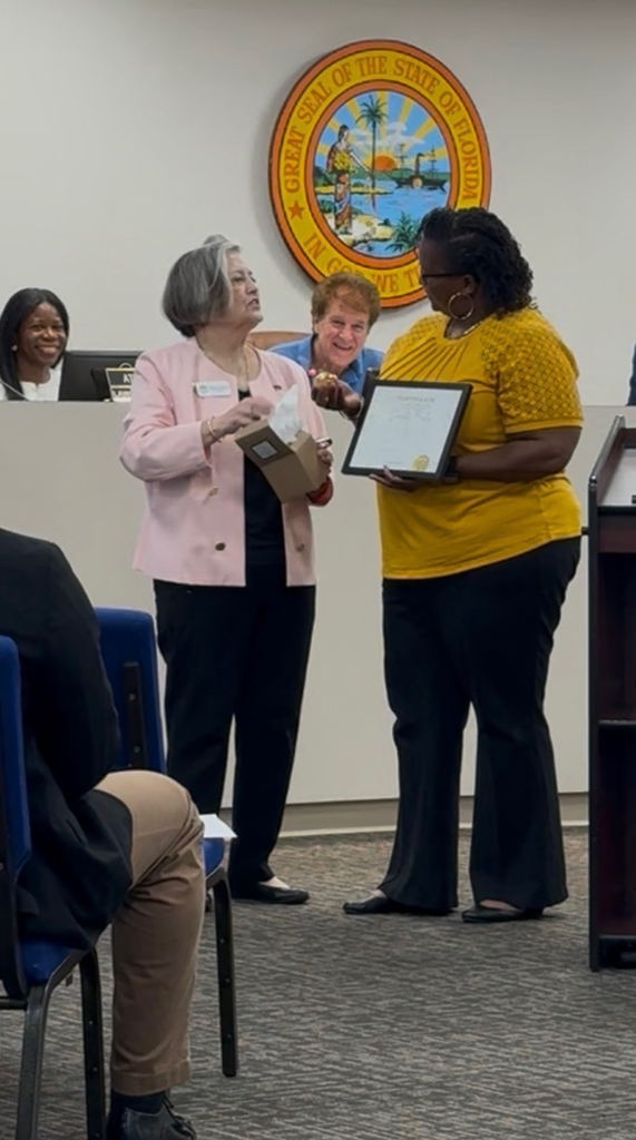 Mrs. Bailey being recognized