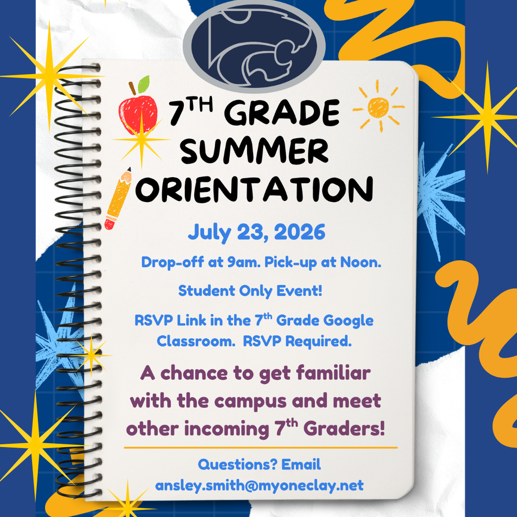 An open notebook with a summer orientation event announcement on it. Background includes a blue, yellow, and white pattern.