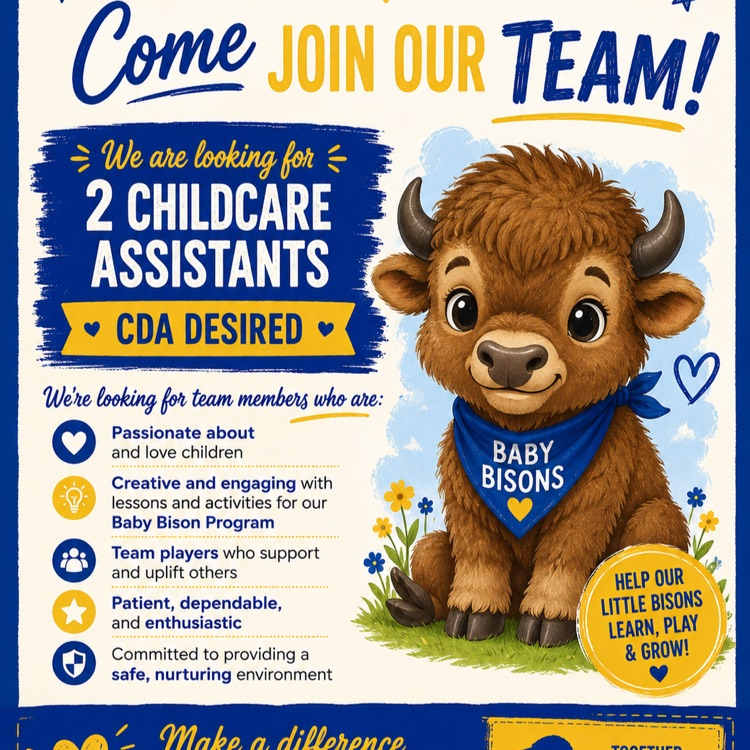 A poster about hiring for our childcare program