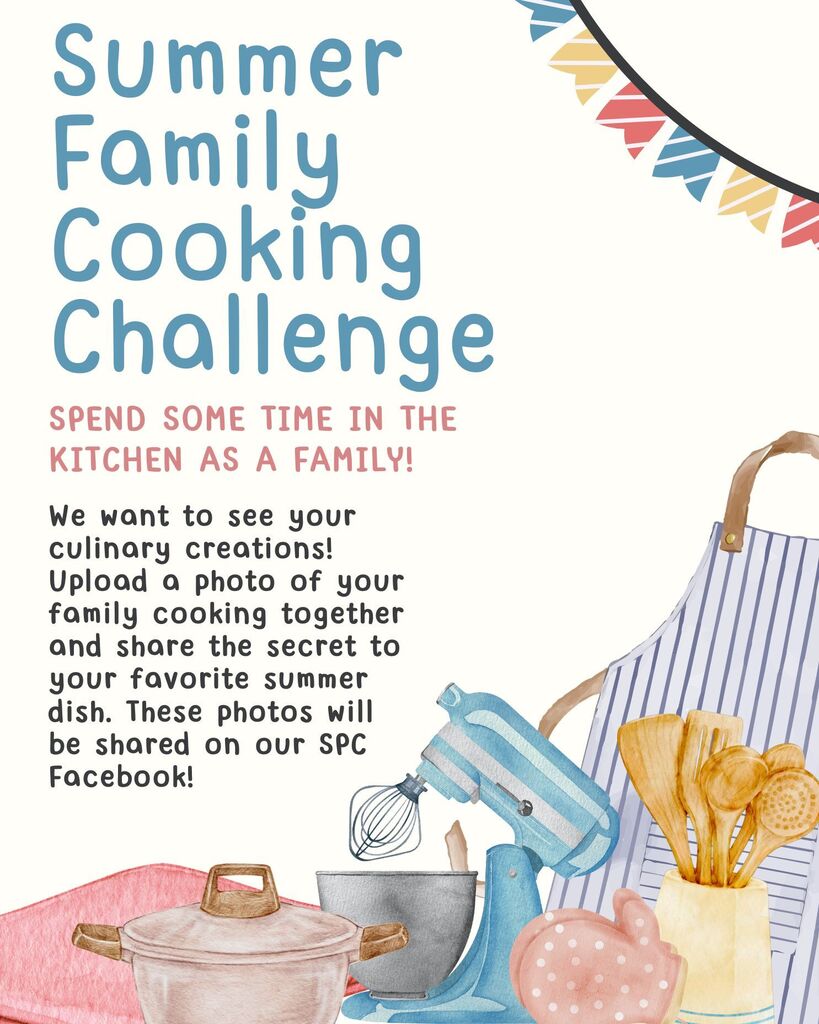 Text encourages families to spend time in the kitchen and share photos.