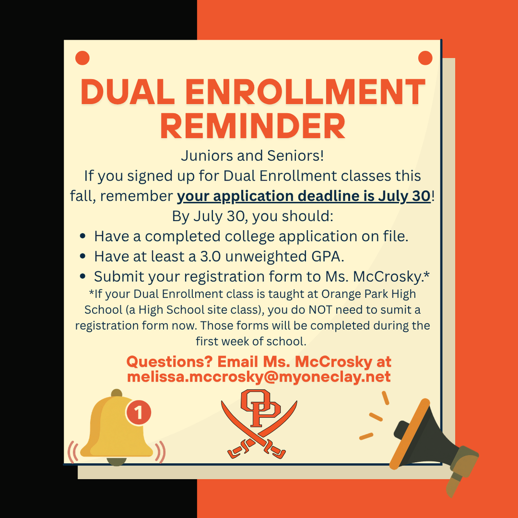 Dual Enrollment Reminder Flyer